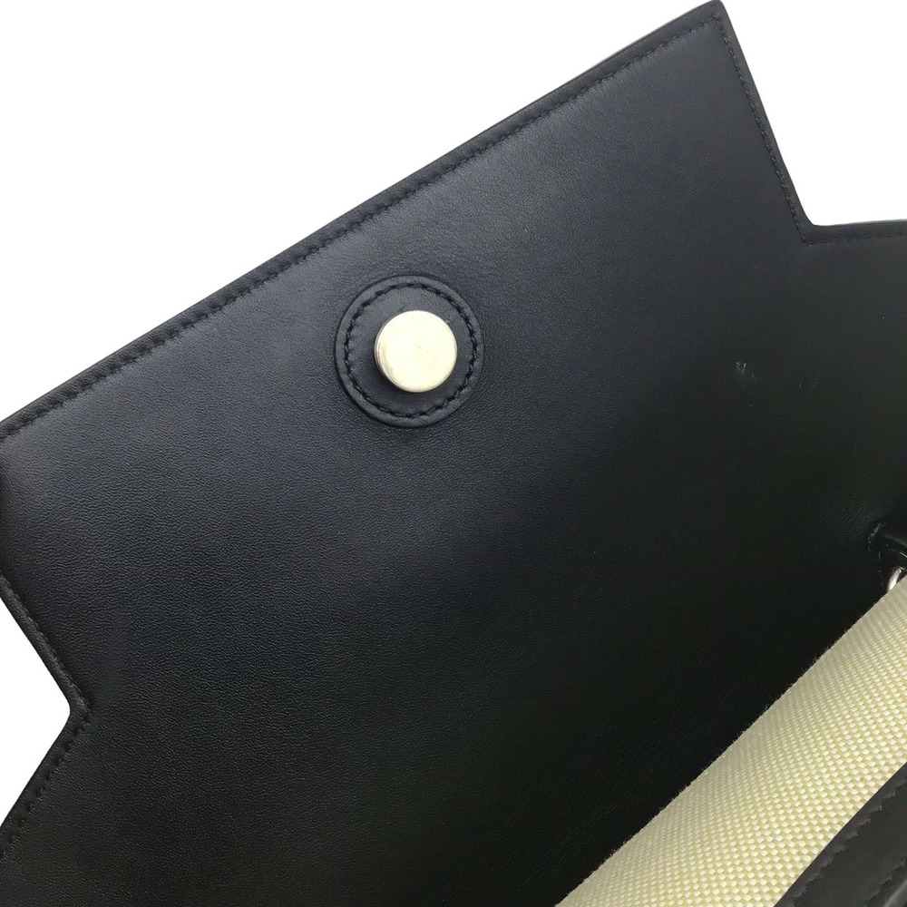 CELINE Belt Bag Canvas Leather Beige Black Handbag Shoulder Business - Picture 4 of 8